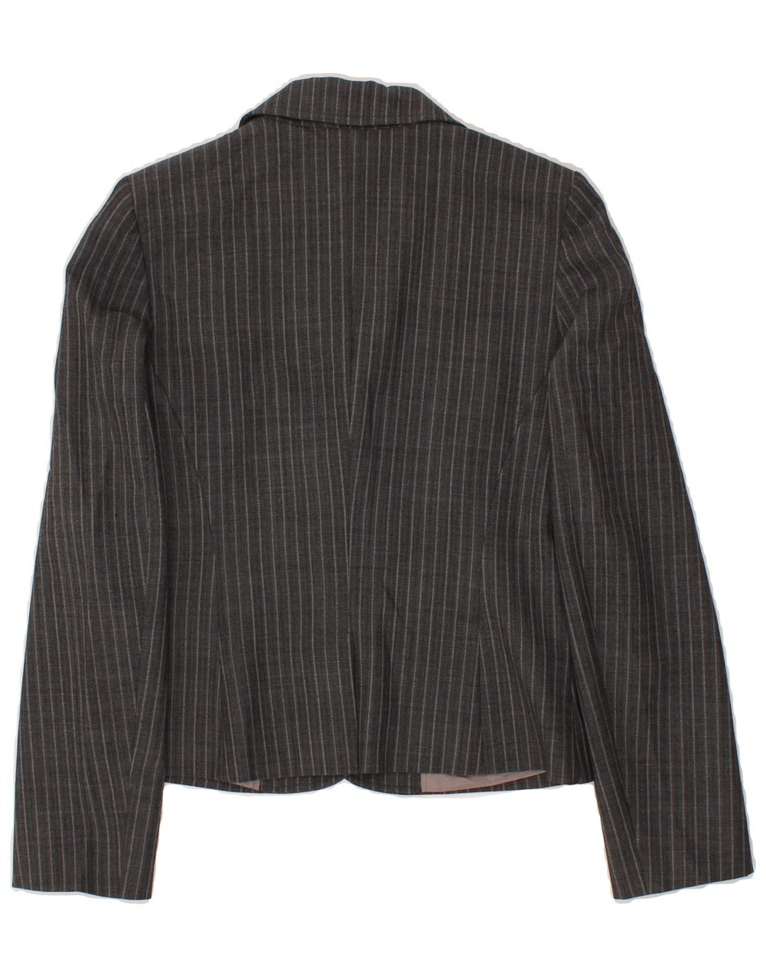 OASIS Womens 2 Button Blazer Jacket UK 10 Small Grey Pinstripe Virgin Wool Vintage Oasis and Second-Hand Oasis from Messina Hembry 