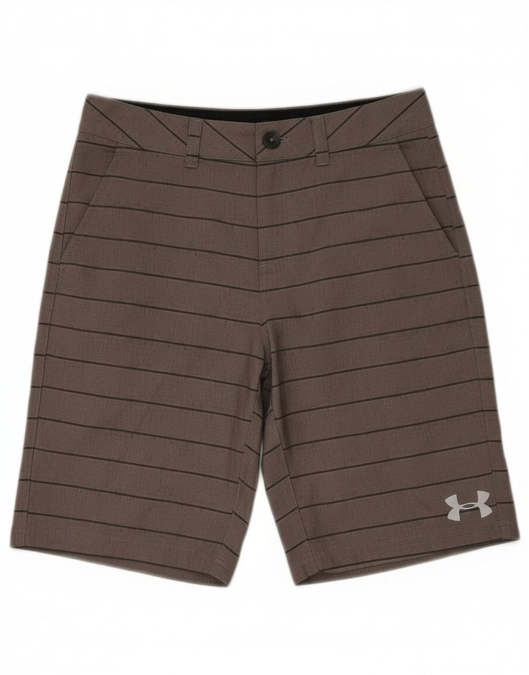 Pantaloncini chino da ragazzo Under Armour 9-10 anni W25 poliestere a righe grigie