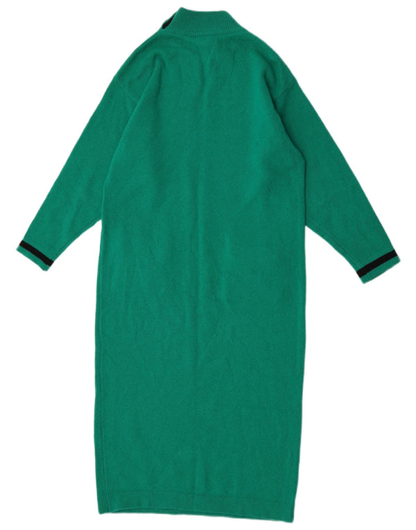Abito maglione da donna Stefanel UK 12 Lana vergine color block verde medio