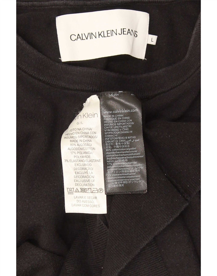 Calvin Klein Jeans Uomo Felpa Maglione Grande Cotone Nero