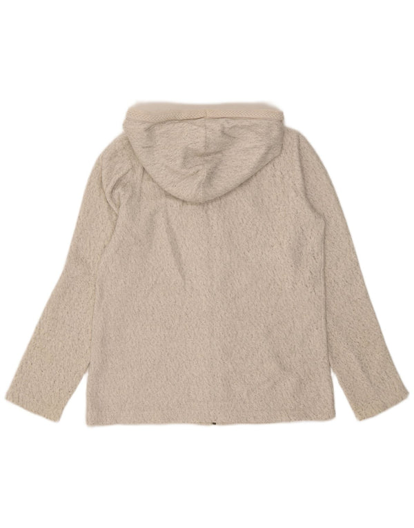 Maglione con cappuccio e zip oversize da donna Fat Face UK 8 piccolo in cotone beige