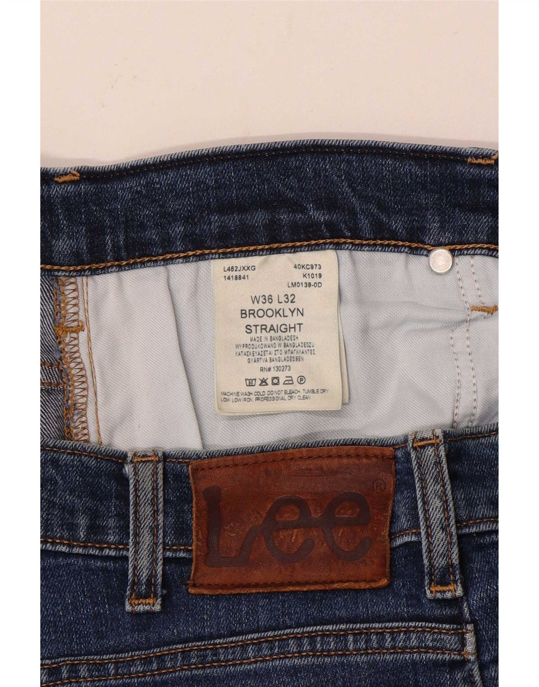 Jeans dritti da uomo Lee Brooklyn W36 L32 cotone blu