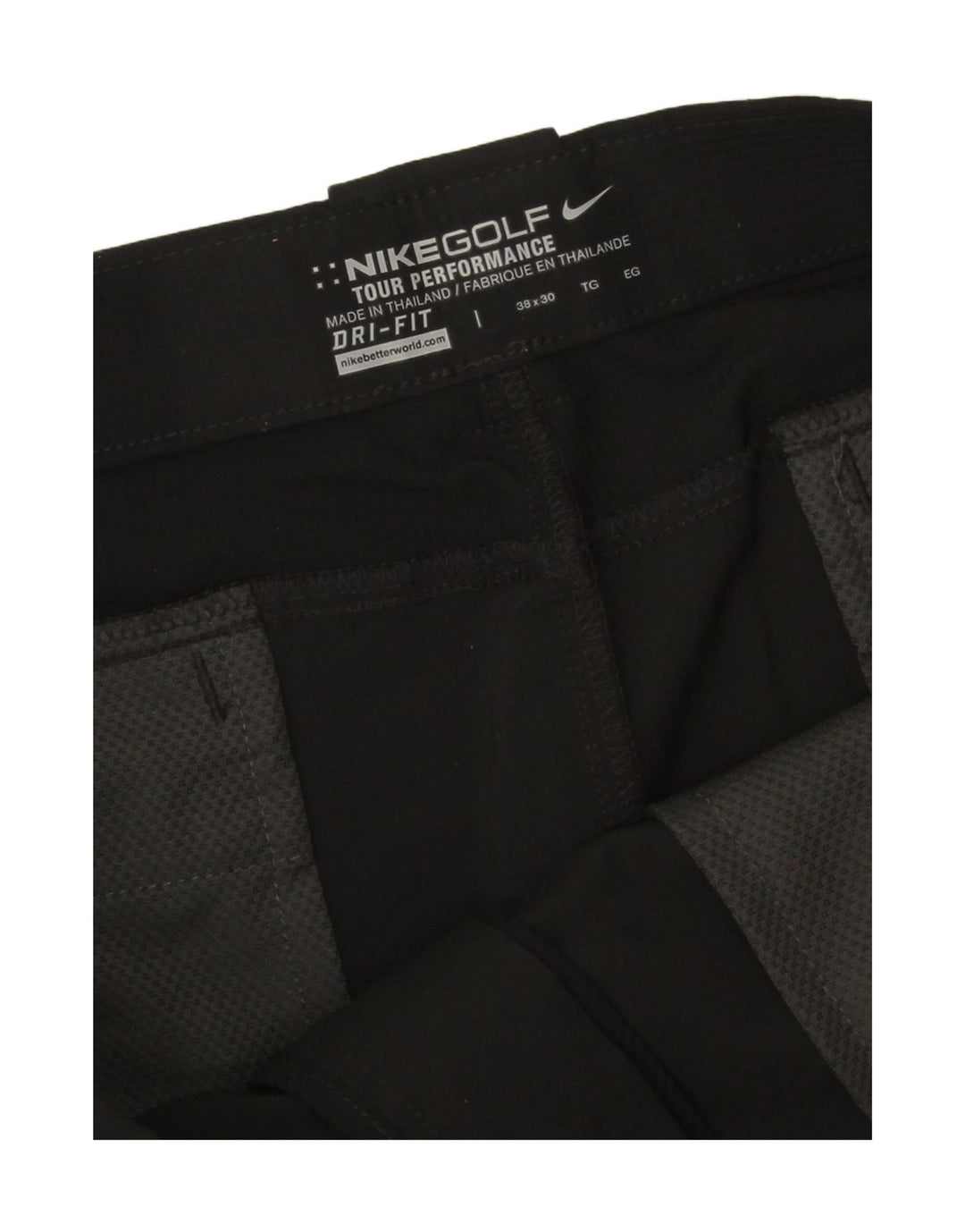 Pantaloni chino dritti Nike da uomo Dri Fit W38 L30 poliestere nero