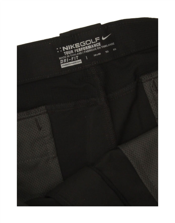 Pantaloni chino dritti Nike da uomo Dri Fit W38 L30 poliestere nero