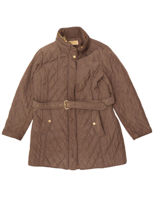 Giacca trapuntata da donna Michael Kors UK 18 XL poliestere marrone
