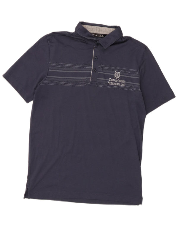 Polo grafica da uomo Travis Mathew piccola in cotone blu navy