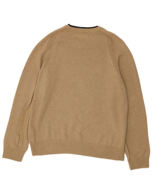 TOMMY HILFIGER Maglione maglione girocollo da uomo grande cotone beige