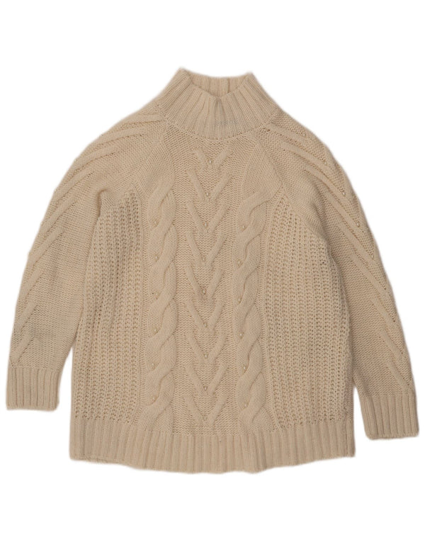 Maglione maglione a collo alto da donna Marks & Spencer UK 16 grande bianco sporco
