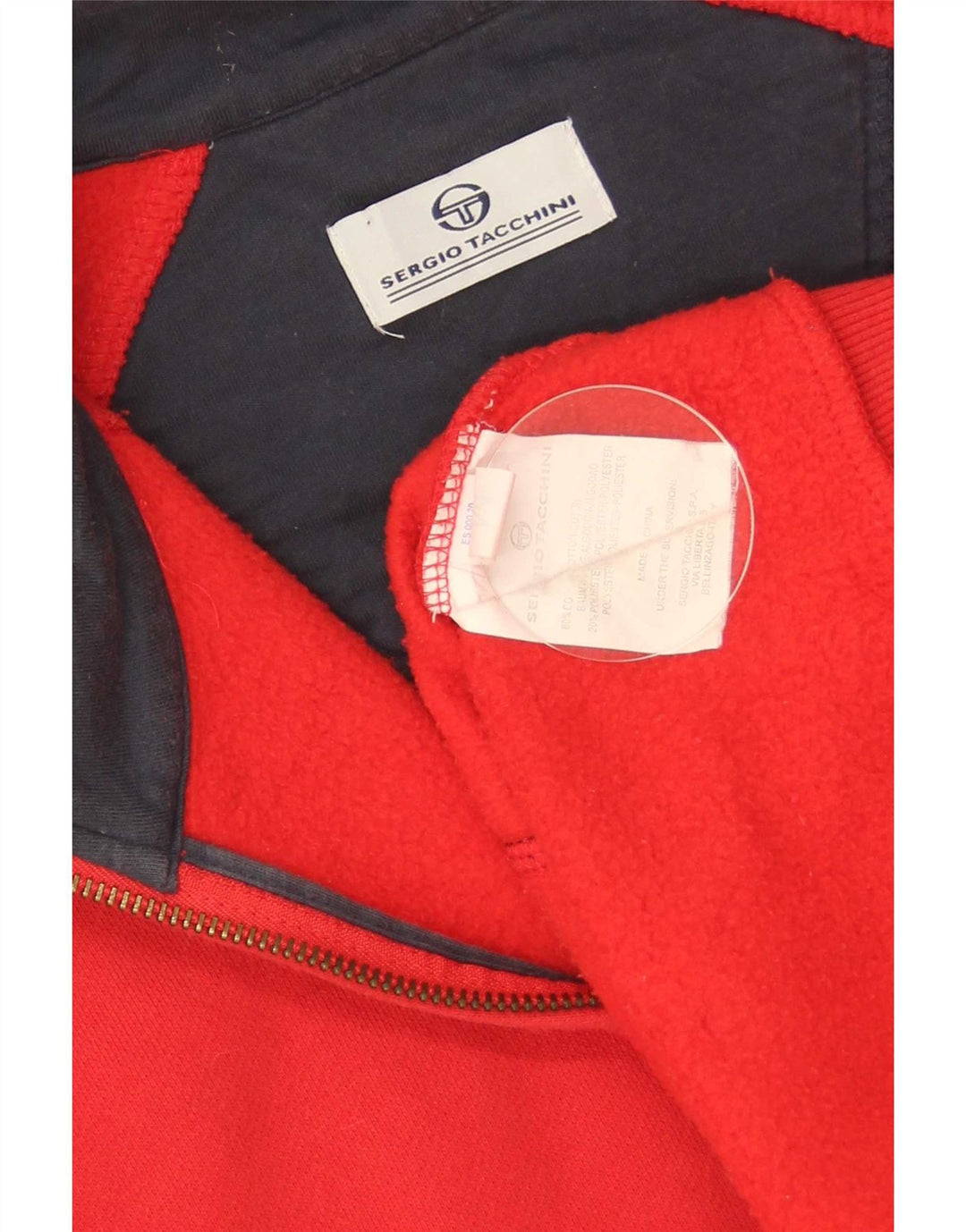 Giacca da ginnastica da donna Sergio Tacchini UK 14 cotone rosso medio