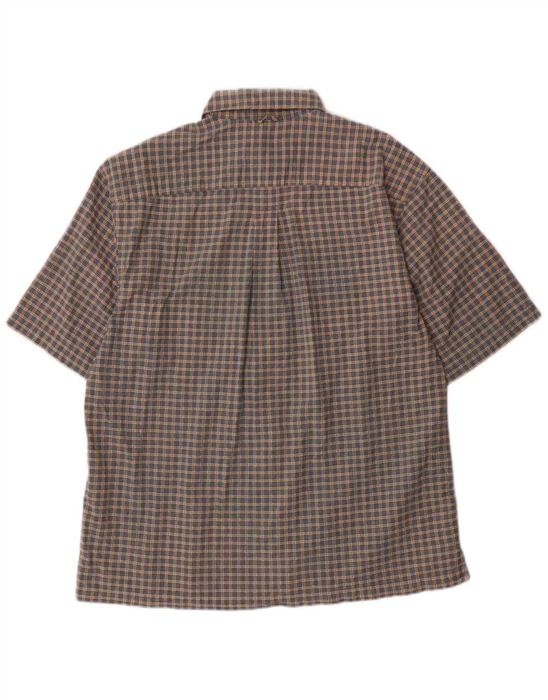 Camicia a maniche corte da uomo Timberland in cotone a quadri grigio medio