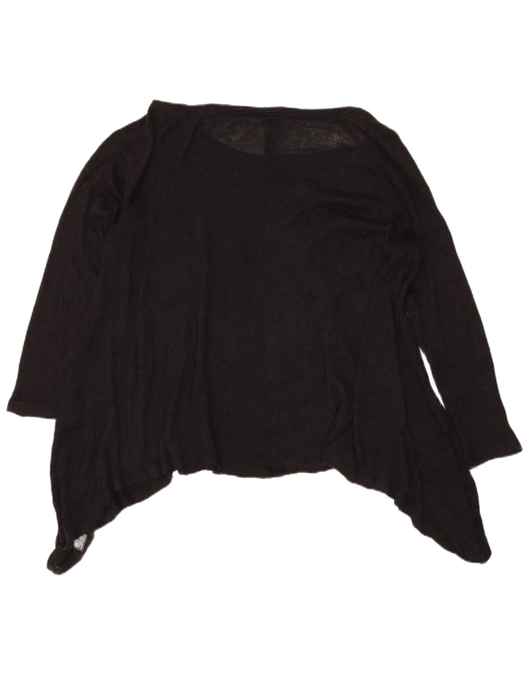 Massimo Dutti Top tunica asimmetrica trasparente da donna UK 20 2XL Rayon nero