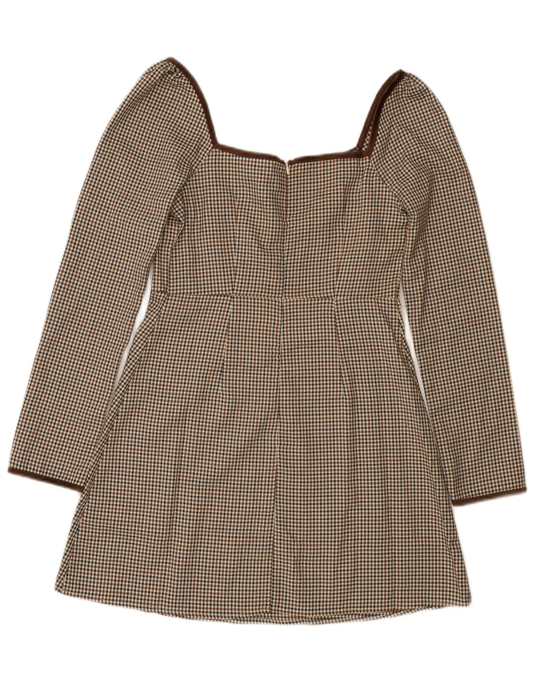 Abito da donna a trapezio con spalle scoperte Cider UK 12 Pied de poule marrone medio