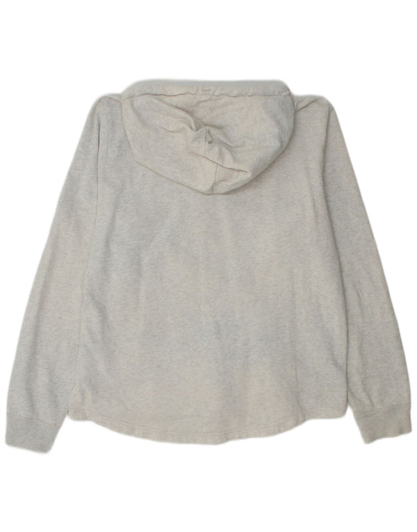 Maglione con cappuccio grafico da donna Hollister UK 16 grande cotone chiazzato grigio