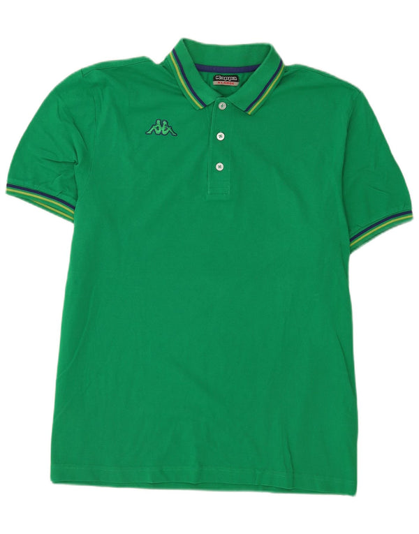 Polo Kappa Uomo XL Cotone Rigato Verde