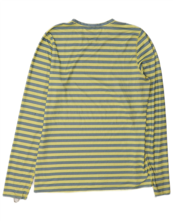 Patagonia Top da donna a maniche lunghe UK 14 Poliestere a righe gialle medie