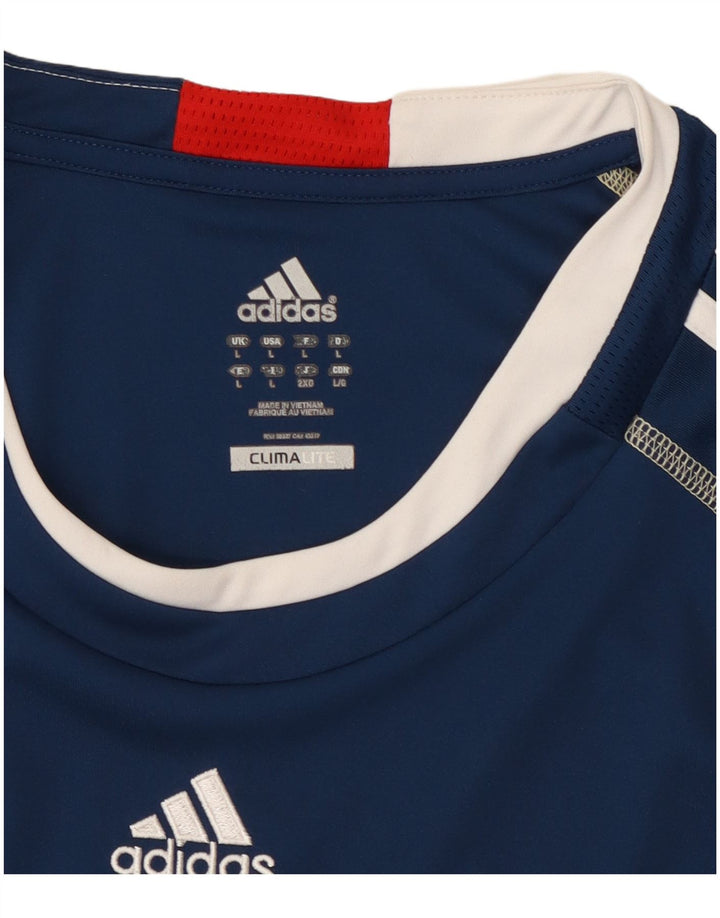 T-shirt Adidas Climalite da uomo, grande, in poliestere blu navy