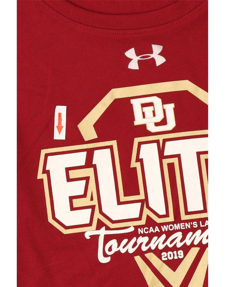 Under Armour Elite Graphic Top da uomo a maniche lunghe piccolo in poliestere bordeaux
