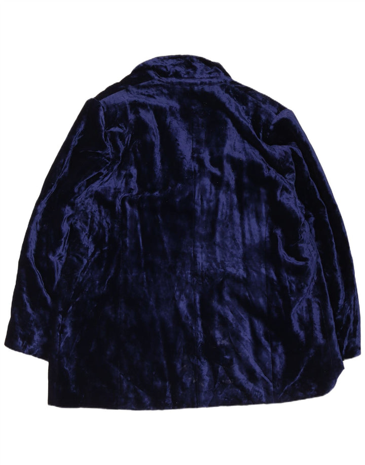 Giacca blazer da donna basic in velluto a 2 bottoni Marina Rinaldi taglia 31 XL blu