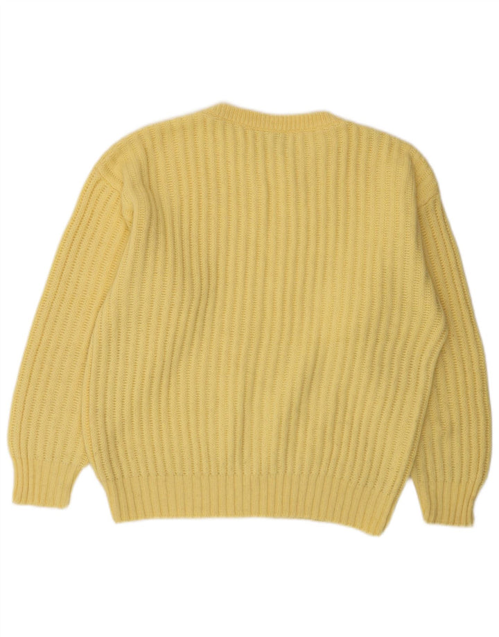 Maglione maglione girocollo da uomo Benetton IT 48 Acrilico giallo medio