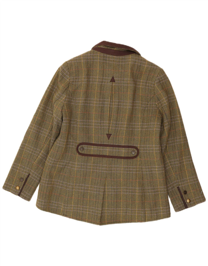 Giacca country da donna Joules UK 16 grande lana scozzese verde