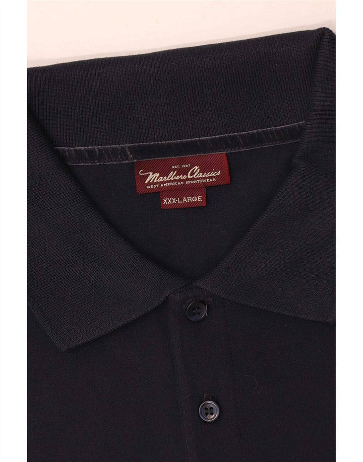 Polo da uomo Marlboro Classics 3XL in cotone blu navy