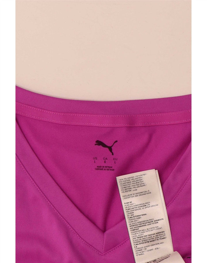 T-shirt da donna Puma UK 16 grande rosa poliestere