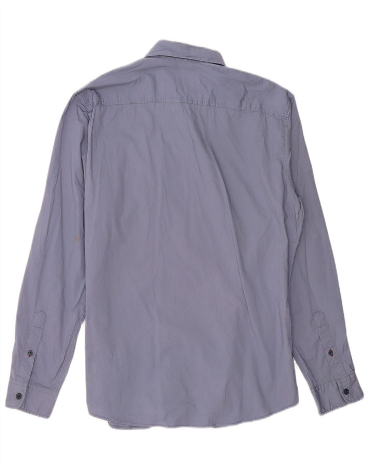 JACK & JONES Camicia da uomo in cotone blu medio