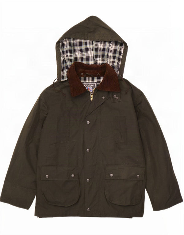 Giacca da uomo in cotone cerato con cappuccio Lakeline UK 42 XL Cachi