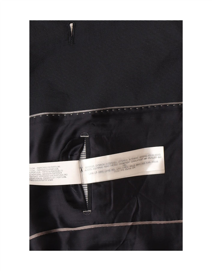Giacca blazer da uomo a 2 bottoni Massimo Dutti EU 48 gessato medio blu navy