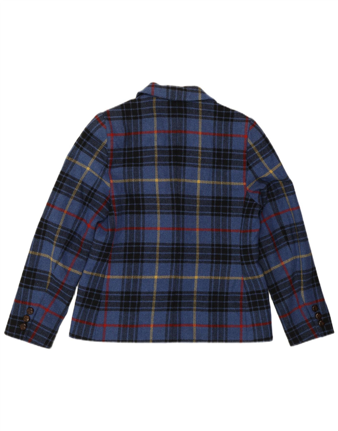 Giacca blazer a 2 bottoni da donna Les Copains IT 44 lana a quadri blu medio