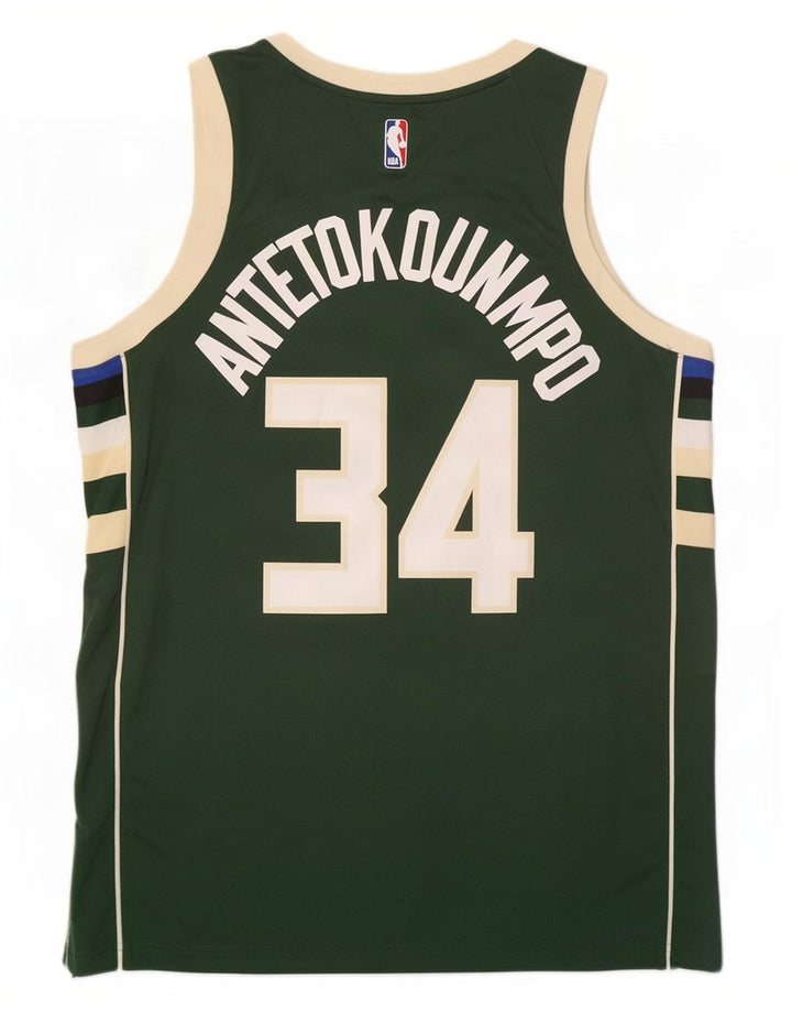 Canotta grafica Nike Milwaukee 34 da uomo, grande, in poliestere color block verde