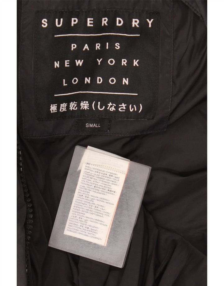 Cappotto imbottito oversize con cappuccio da donna Superdry UK 10 piccolo poliestere grigio