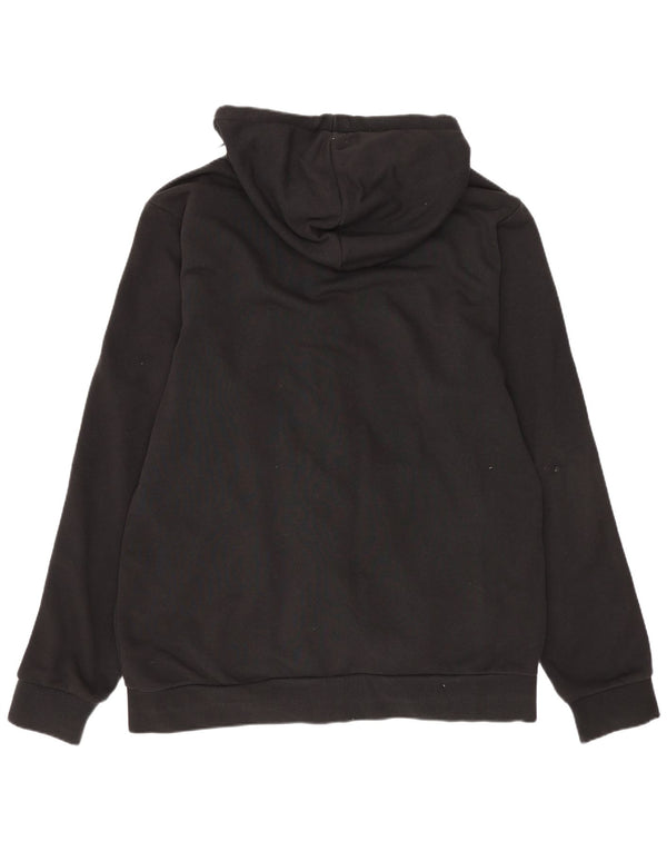 Maglione con cappuccio e zip Adidas da uomo grande in cotone nero