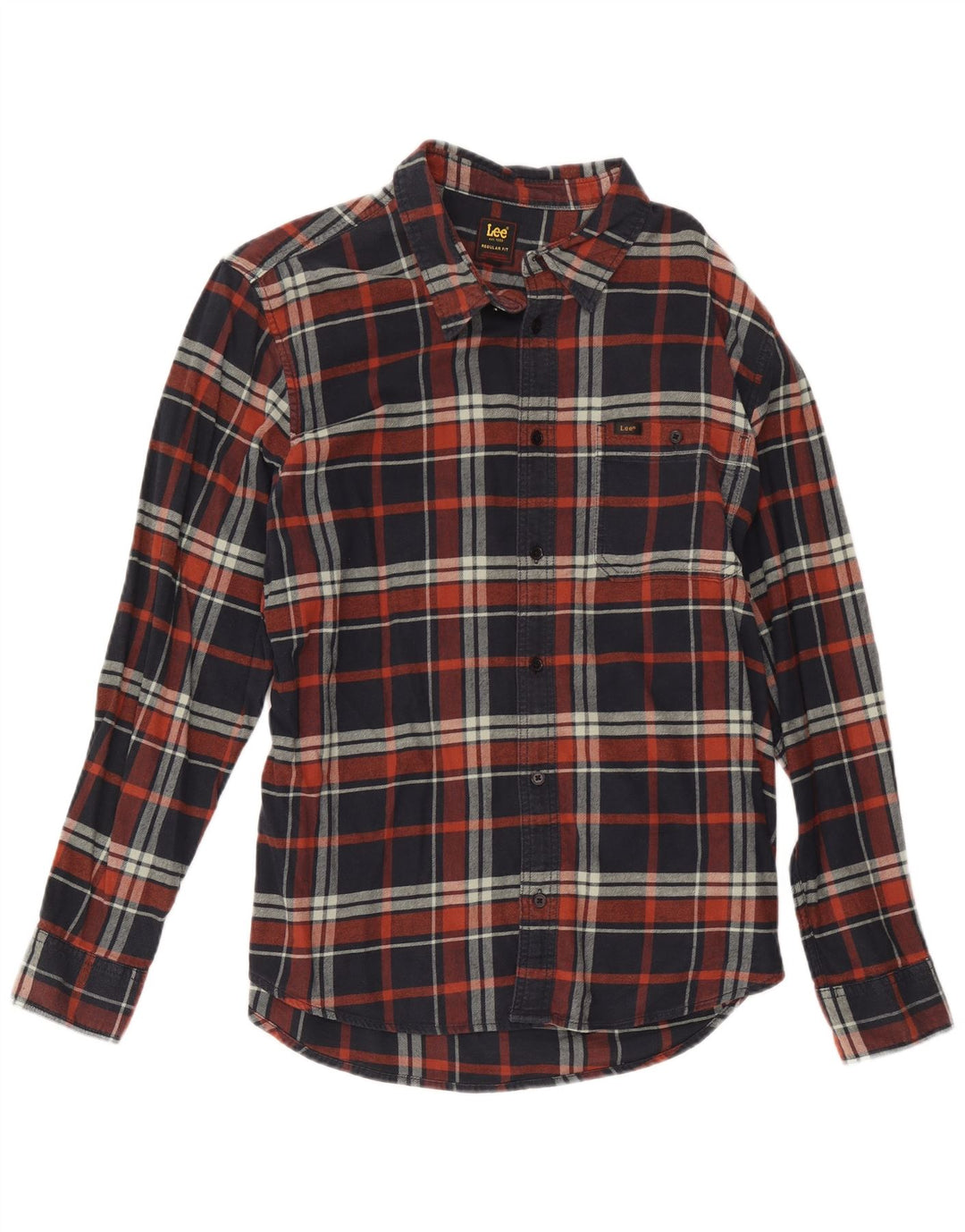 Camicia Lee da uomo in flanella vestibilità regolare XL cotone a quadri blu navy