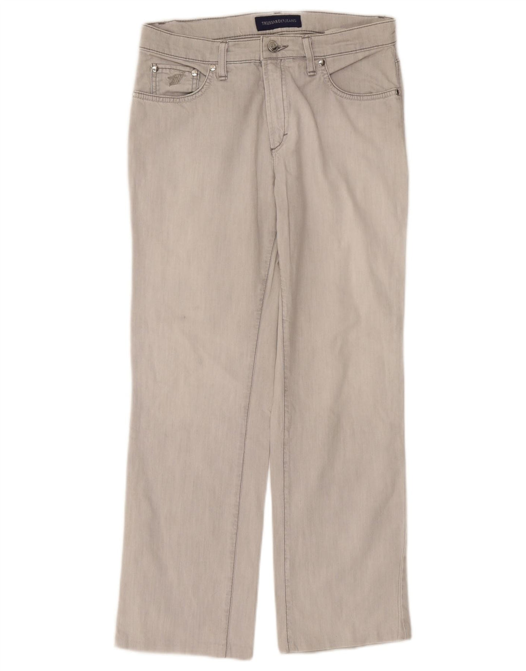 Jeans Dritti Donna Trussardi W30 L27 Cotone Grigio
