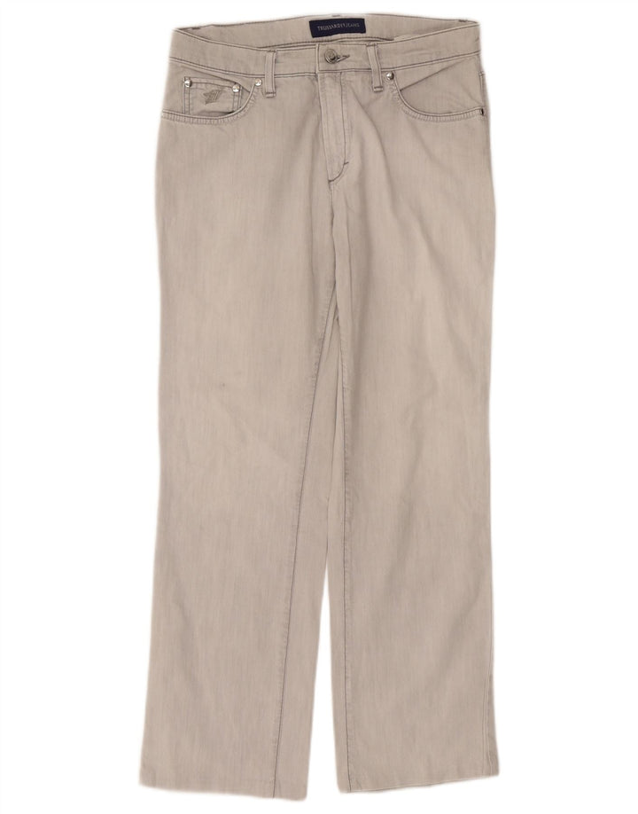 Jeans Dritti Donna Trussardi W30 L27 Cotone Grigio