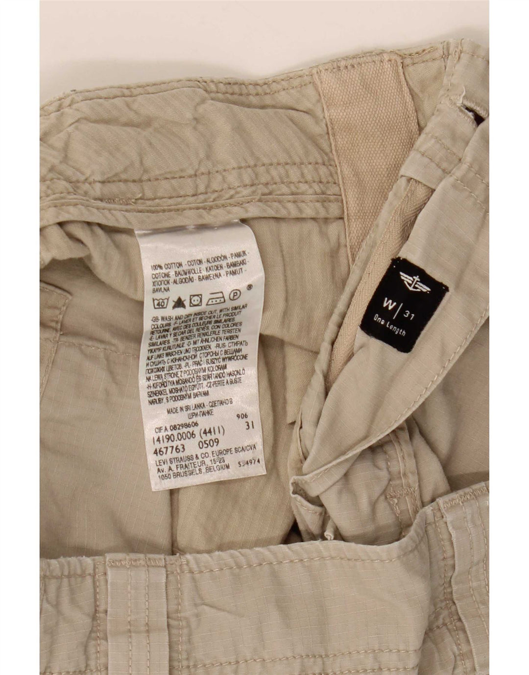 Pantaloncini cargo da uomo vestibilità comoda Dockers W31 cotone beige medio