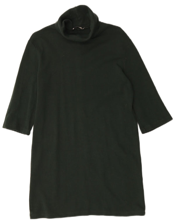 Abito maglione Zara da donna con maniche a 3/4 UK 10 piccolo in cotone verde