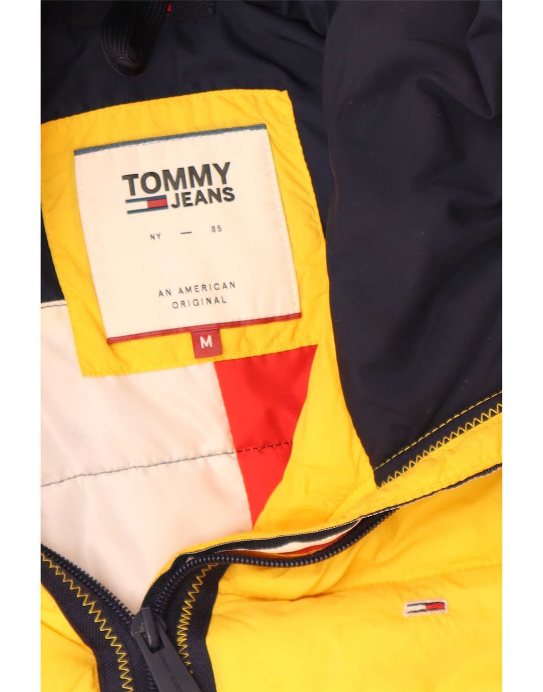 Giacca imbottita vestibilità regolare con cappuccio da uomo Tommy Hilfiger UK 38 giallo medio
