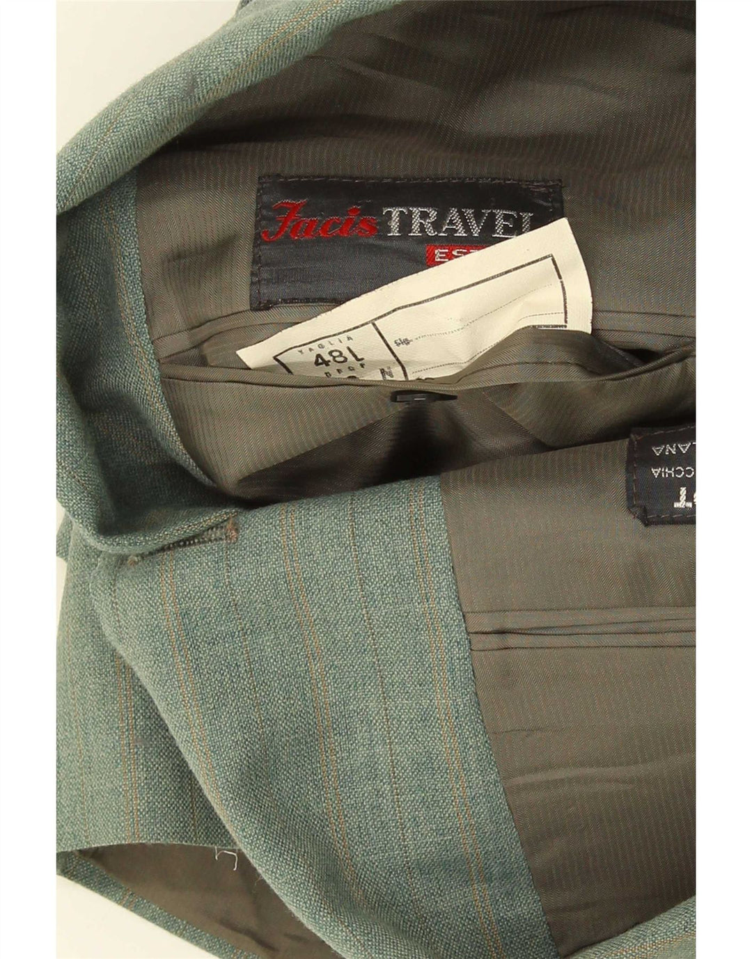 Giacca blazer da uomo a 3 bottoni Facis IT 48 Terital a quadri verde medio