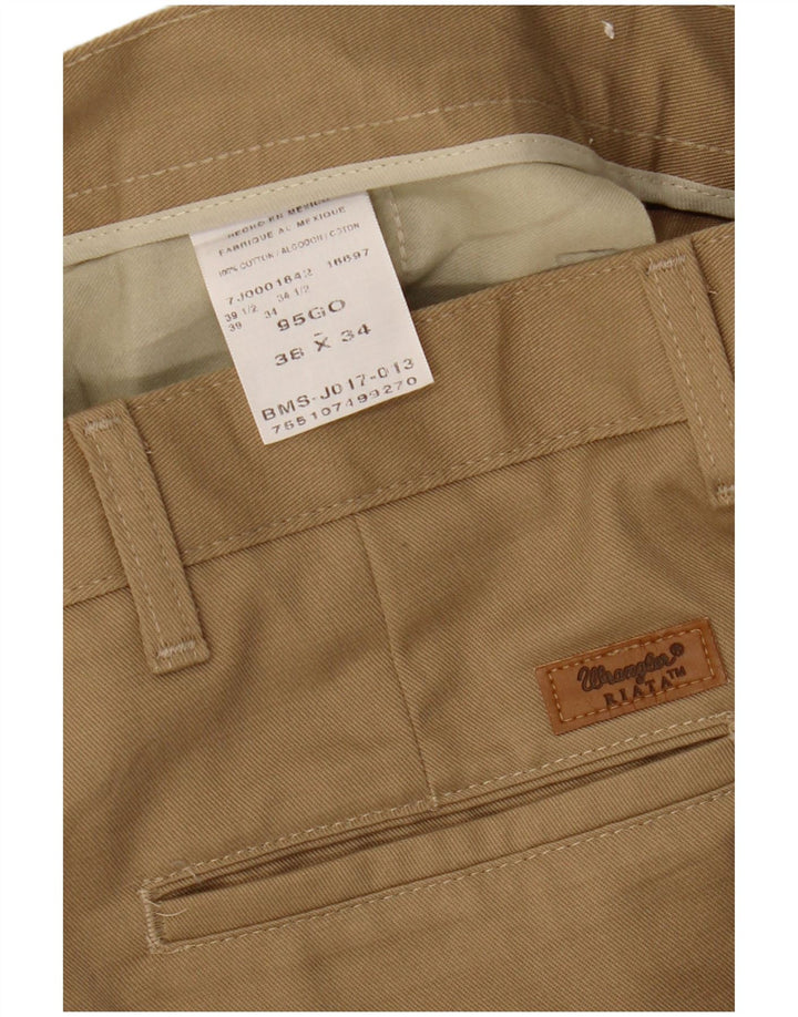 Pantaloni chino da uomo WRANGLER W38 L34 in cotone beige