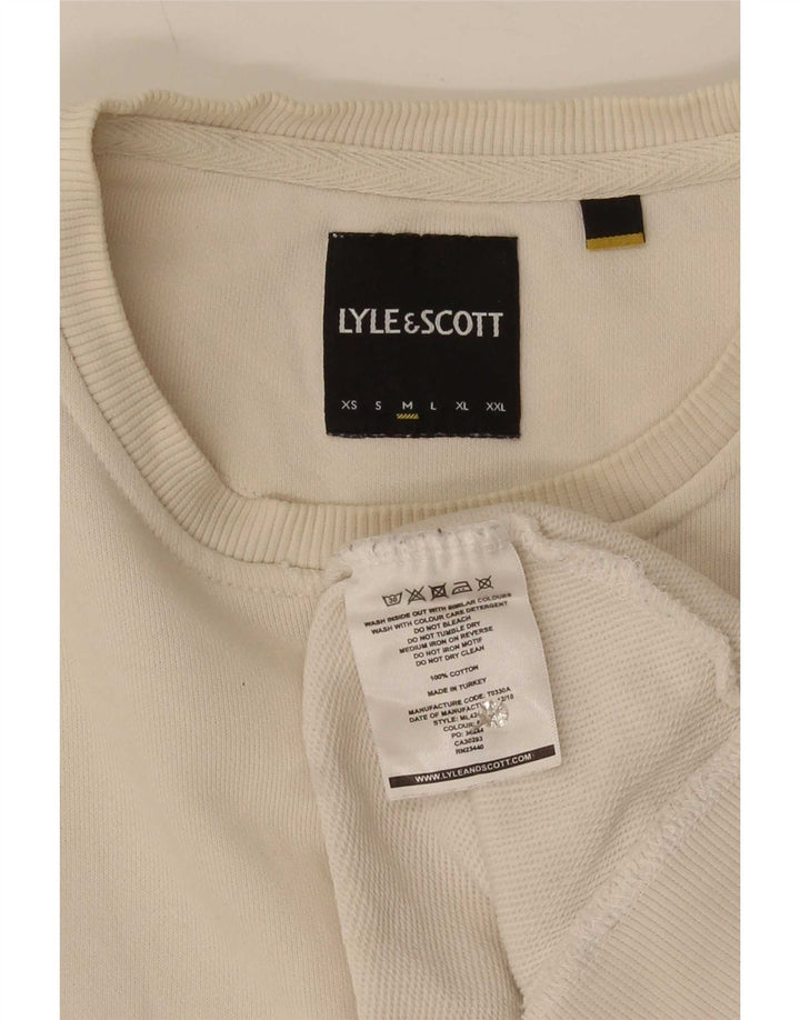 Lyle & Scott Felpa da uomo Maglione in cotone bianco sporco medio
