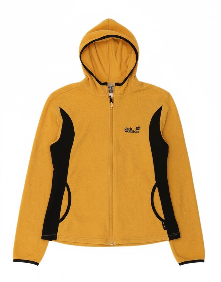 JACK WOLFSKIN Womens Fleece Jacket UK 14/16 Large Yellow Colourblock