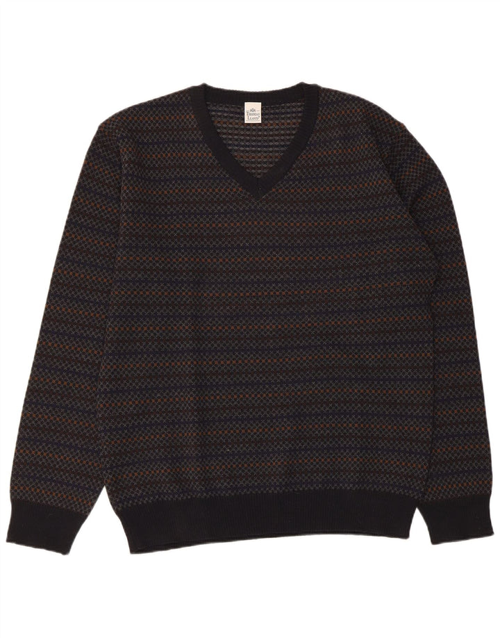 THOMAS LLOYD Maglione da uomo con scollo a V IT 48 Medio a righe blu navy