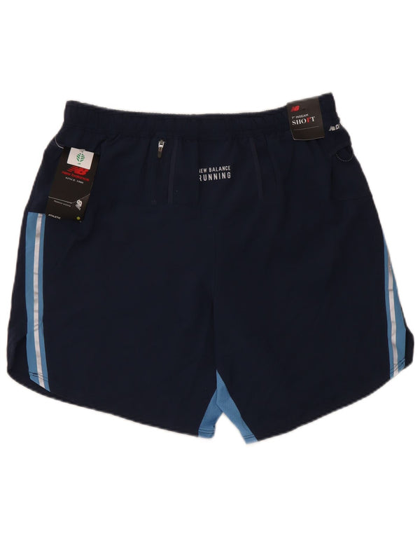 Pantaloncini sportivi grafici da uomo New Balance Medium Blu Navy Colourblock