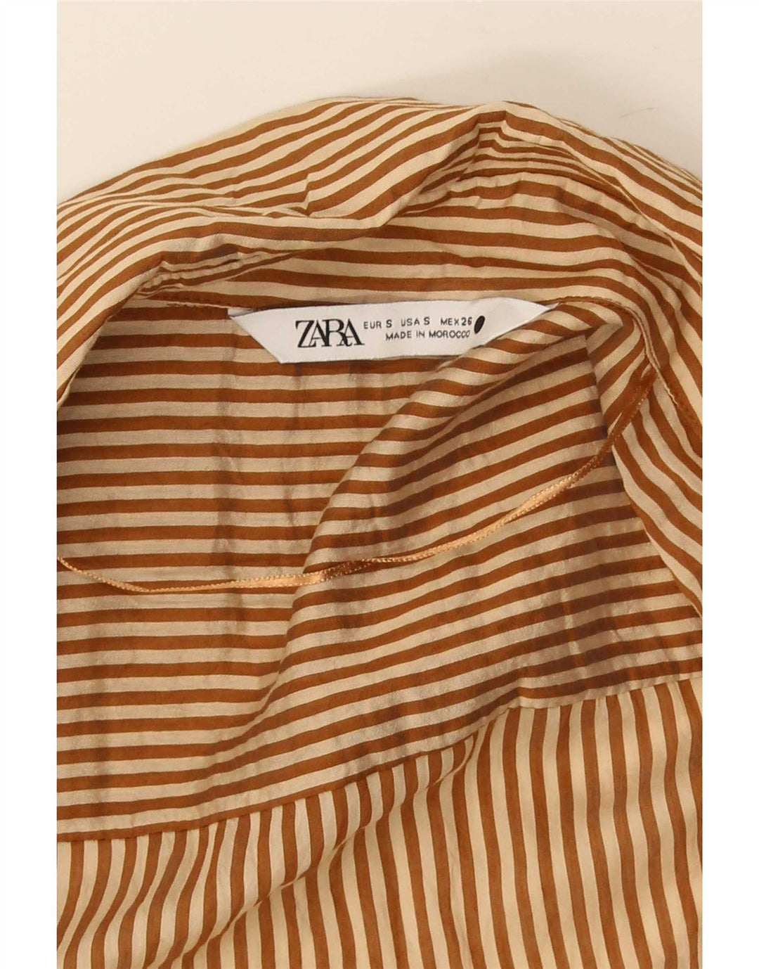 Abito a vestaglia oversize da donna Zara UK 10 piccolo gessato marrone