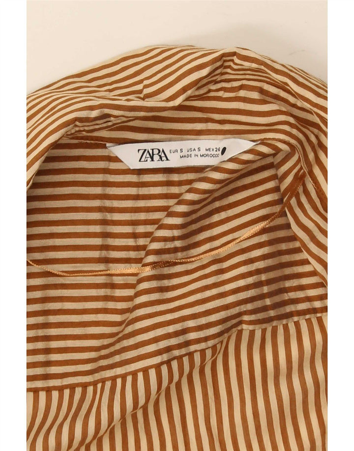 Abito a vestaglia oversize da donna Zara UK 10 piccolo gessato marrone
