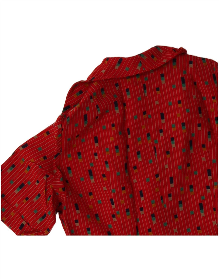 Abito a trapezio da donna VINTAGE UK 12 medio rosso screziato