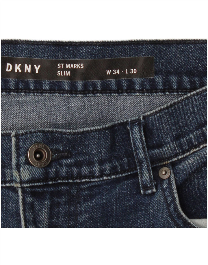 Jeans slim da uomo Dkny W34 L30 cotone blu