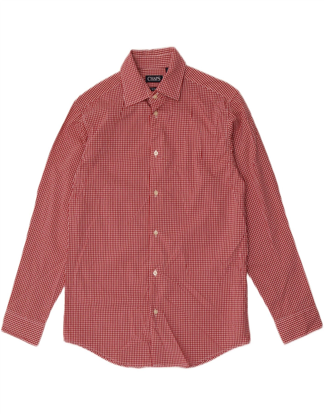 Camicia elasticizzata Chaps Boys 12-13 anni Grande in cotone a quadretti rossi